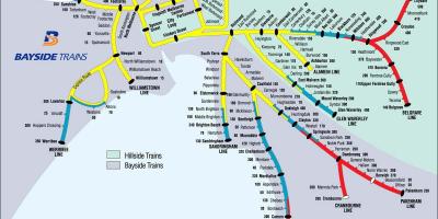 Mapa ng Melbourne tren