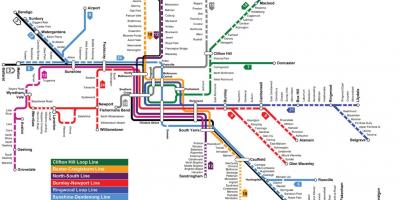 Istasyon ng tren sa mapa Melbourne