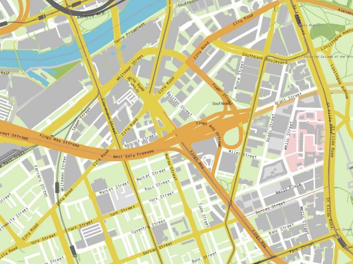 korona Melbourne mapa