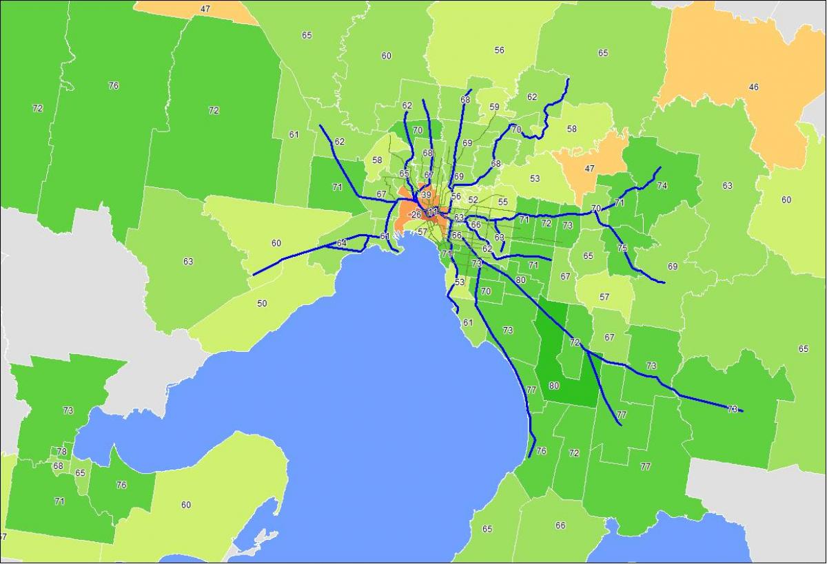 mapa ng Melbourne cbd