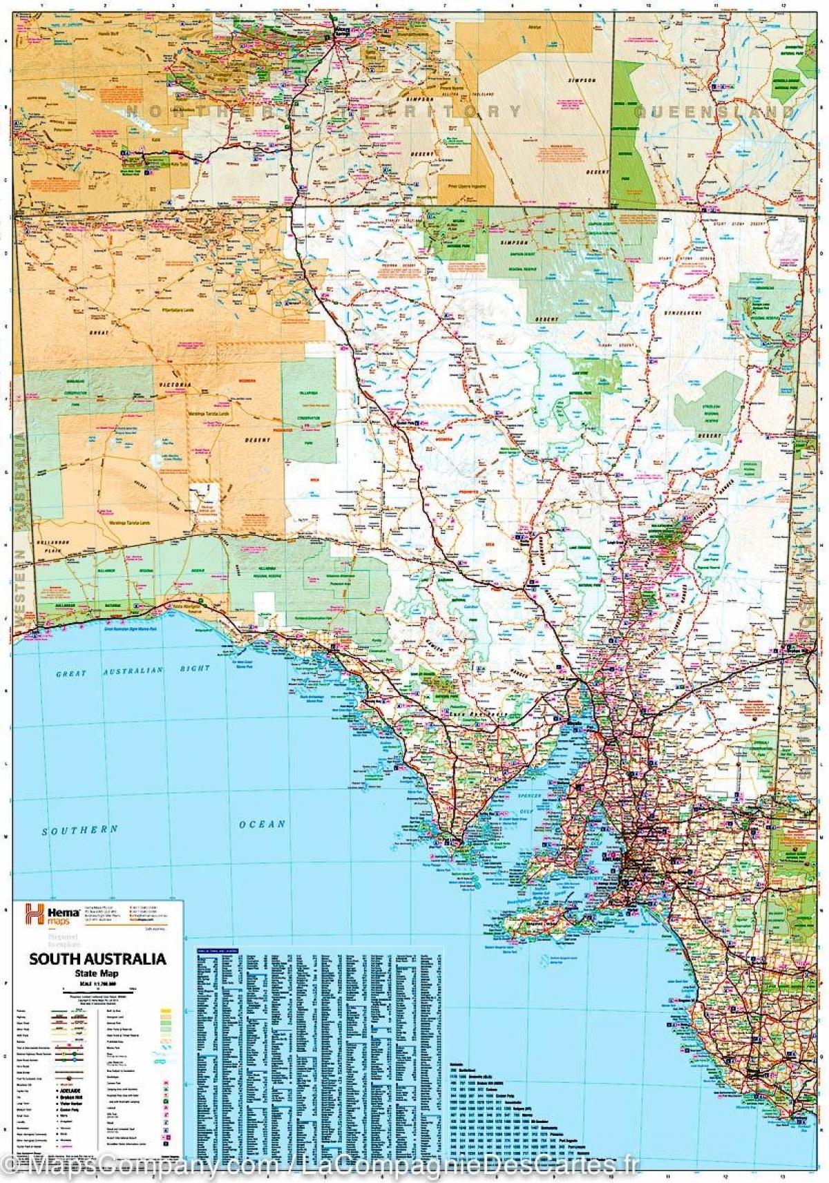 mapa ng timog Australya