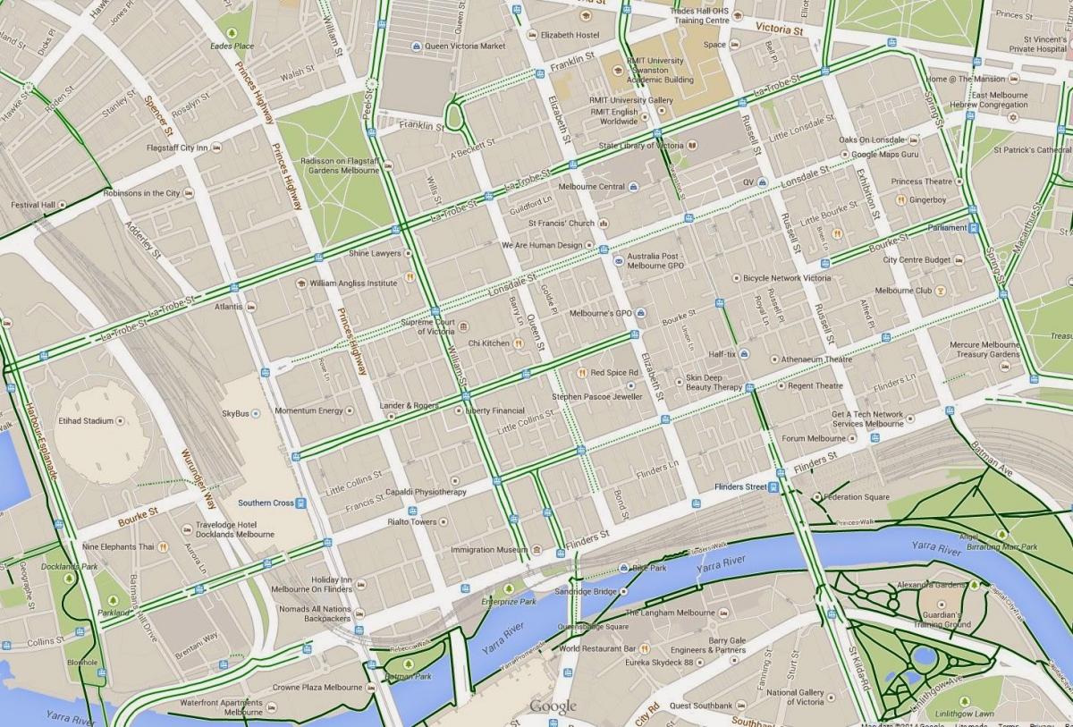 mapa ng cbd ng Melbourne