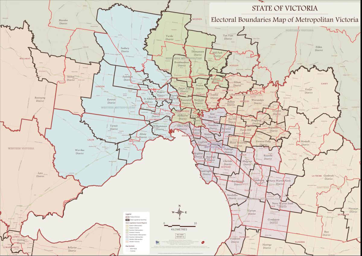 mapa ng Melbourne eastern suburbs