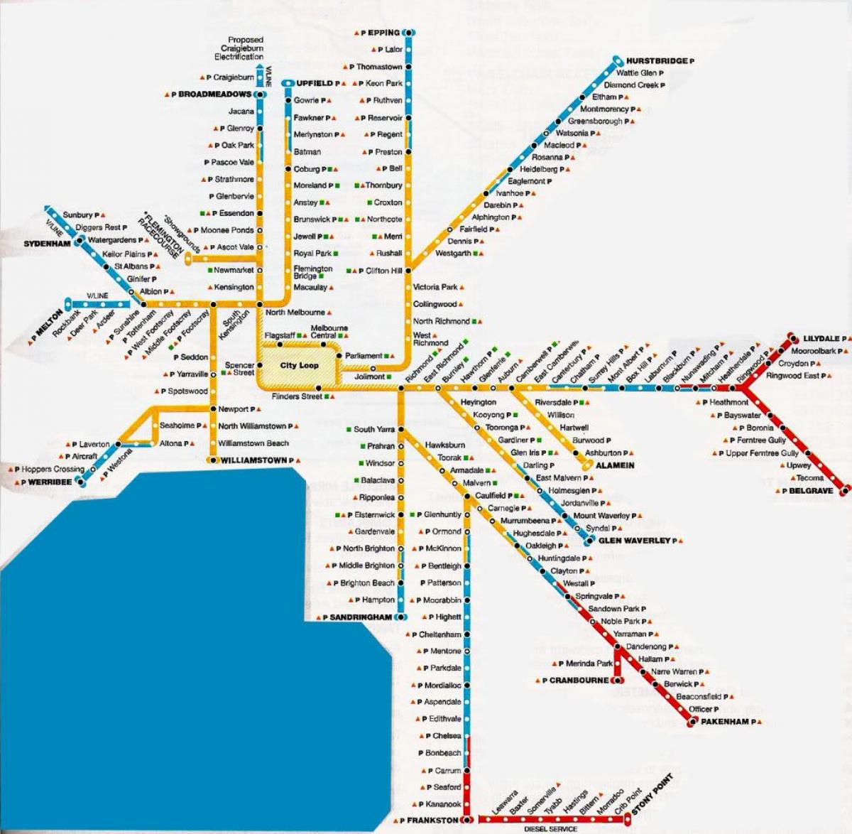 Melbourne metropolitan na lugar ng mapa