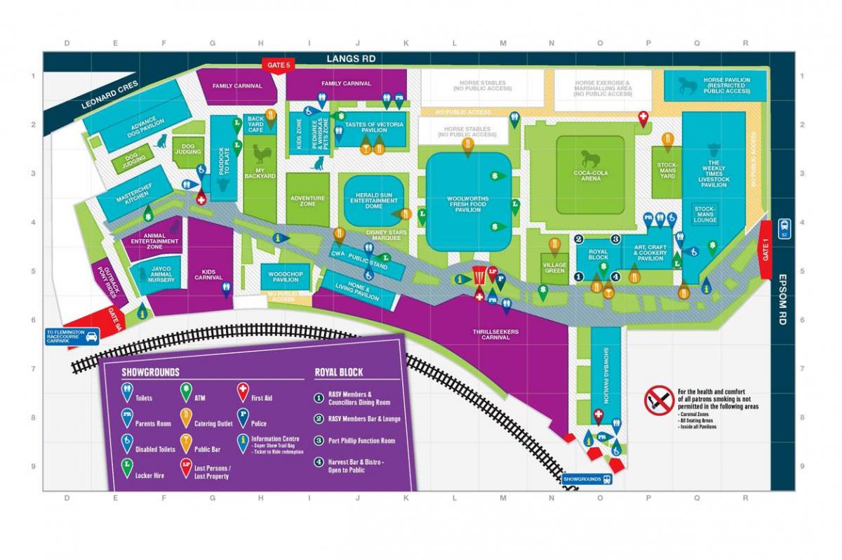 mapa ng Melbourne Showgrounds
