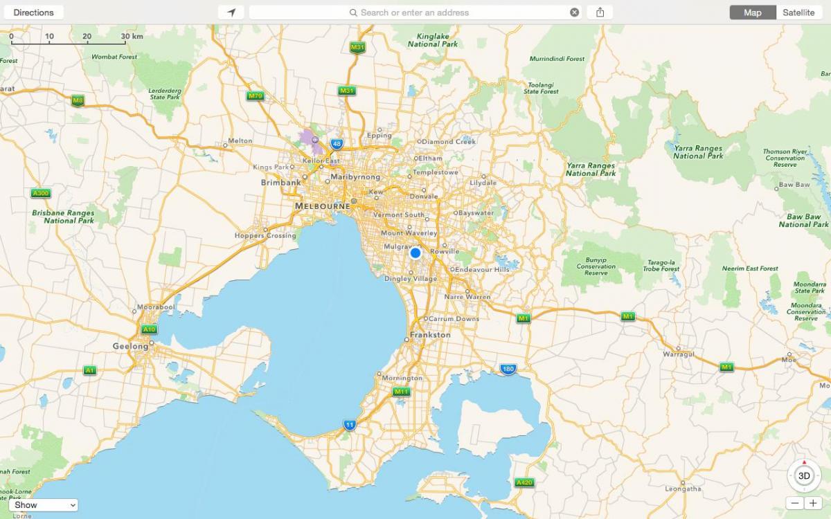 mapa ng Melbourne at suburbs