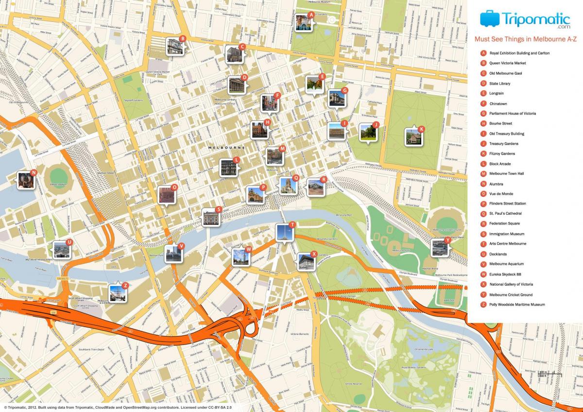 Melbourne turismo mapa