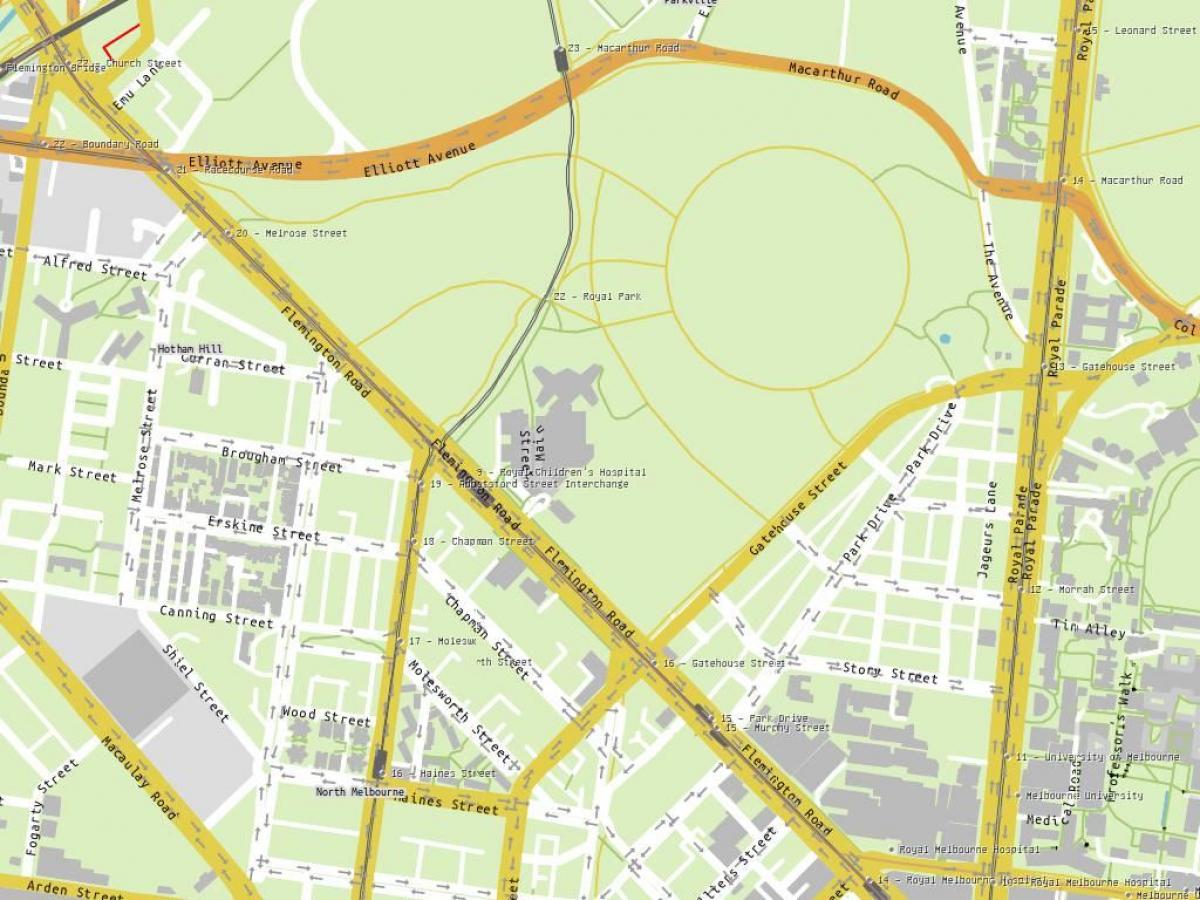 mapa ng Royal children ' s hospital sa Melbourne
