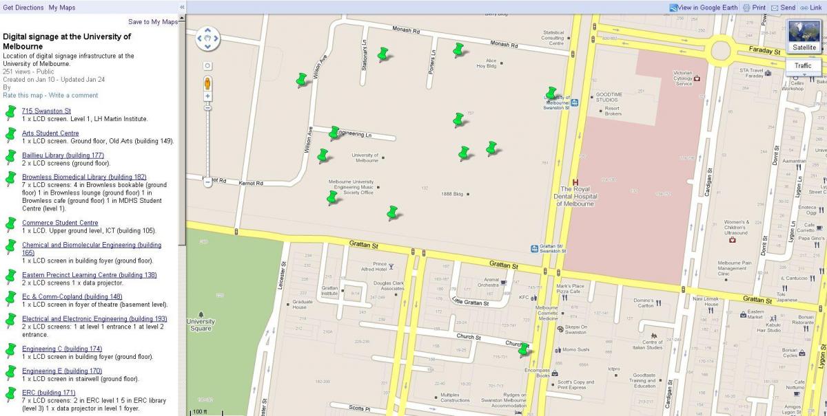 mapa ng university of Melbourne