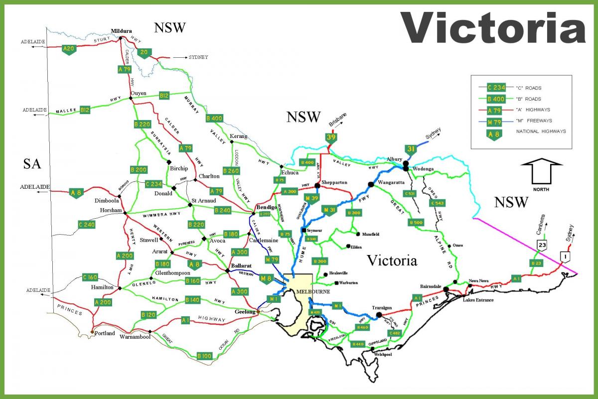 mapa ng Victoria Australia