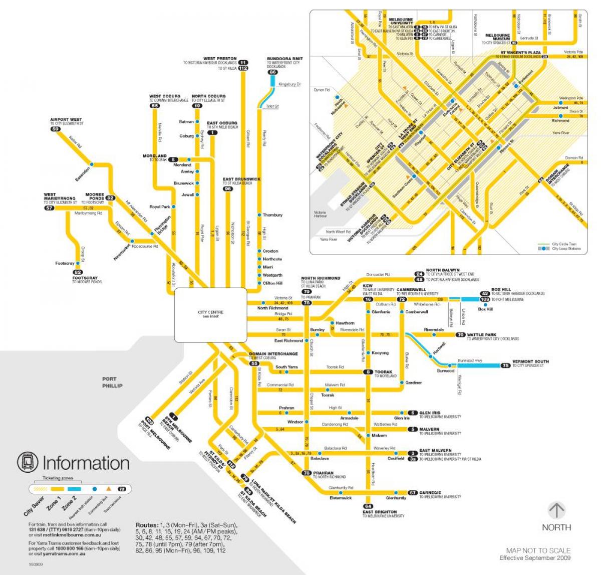Yarra trams mapa