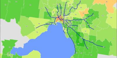 Mapa ng Melbourne cbd