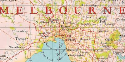 Melbourne mapa ng mundo